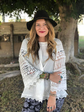 Load image into Gallery viewer, BOHEMIAN WHITE LACE BELL LONG SLEEVE BY POL
